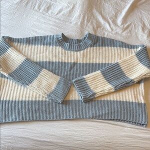 Jessica Simpson Striped Chunky Knit cropped slouchy sweater